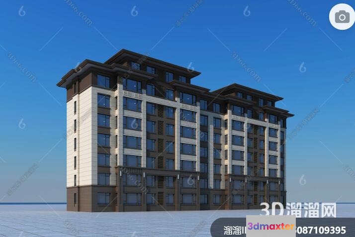 Modern Building Facade 3D Model - 7996 - VRAY Render