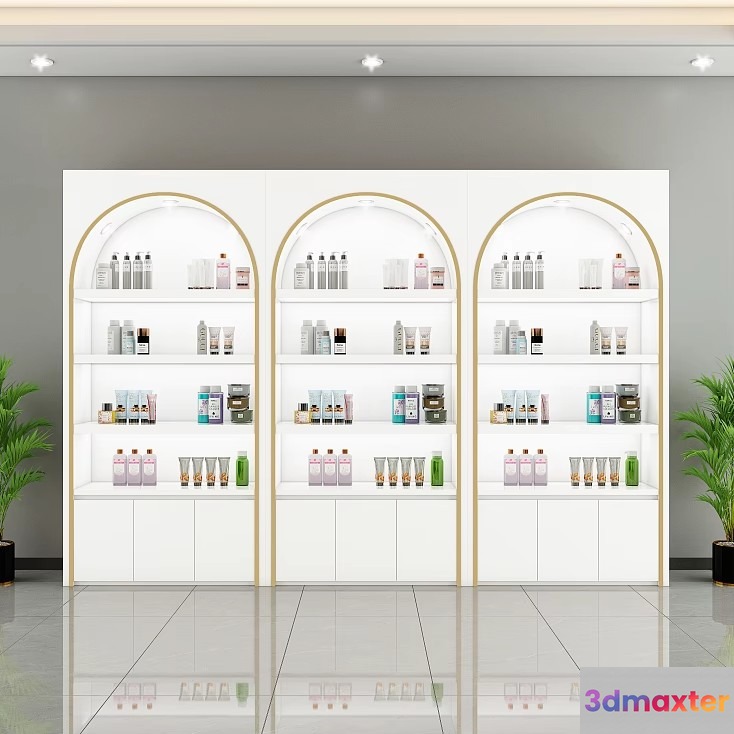 Gold Shelving Units 3D Model - 22742 - VRAY Render