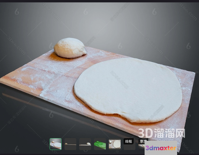 A 3D Model Of A Pizza Dough 3D Model - 18895 - VRAY Render