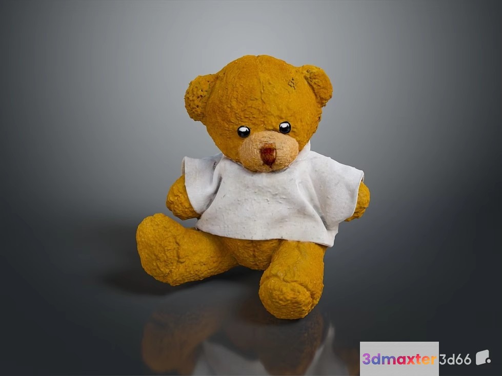 A Teddy Bear Wearing A White Shirt 3D Model - 18845 - VRAY Render
