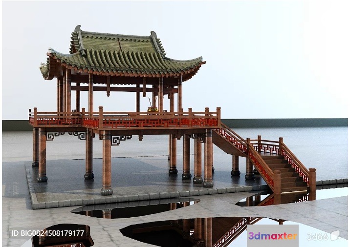 Chinese Pavilion 3D Model - 6225 - VRAY Render