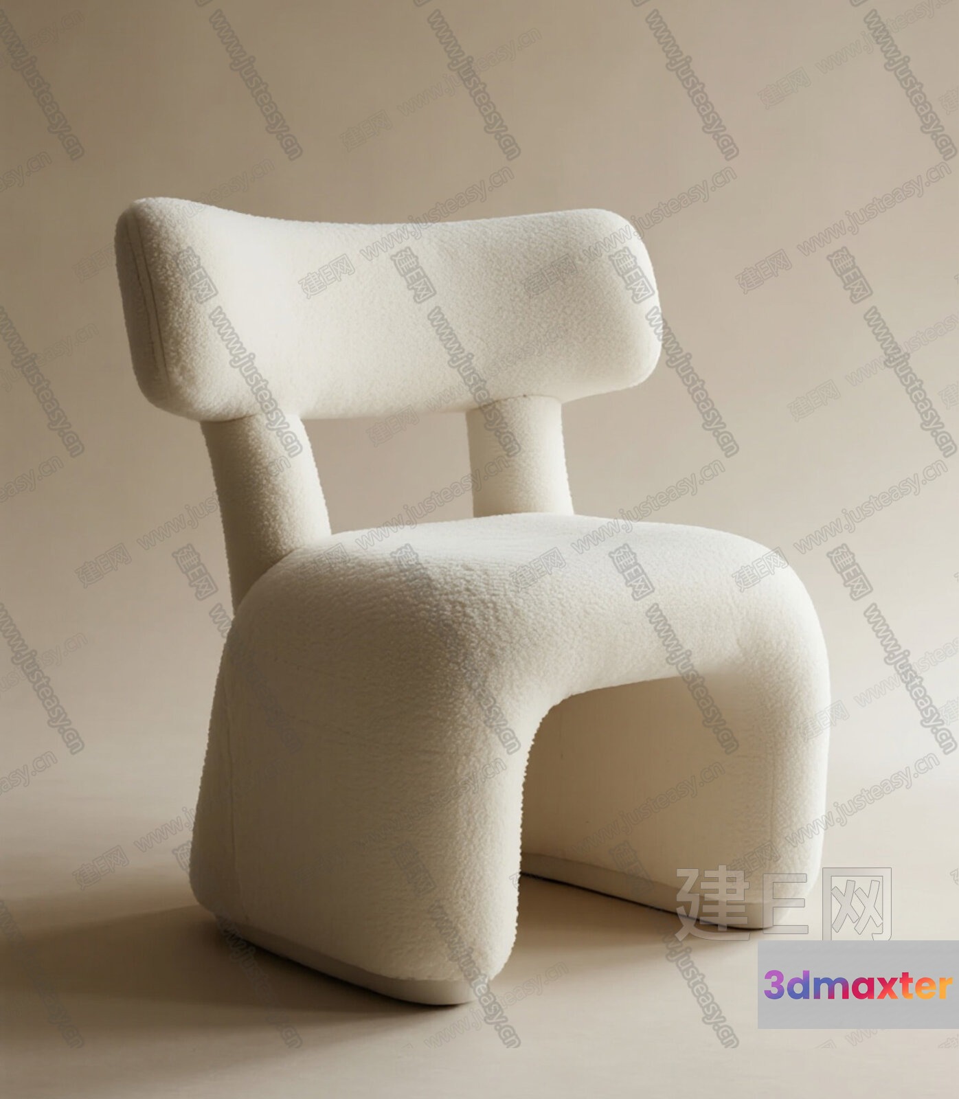 Modern White Chair 3D Model - 2668 - VRAY Render