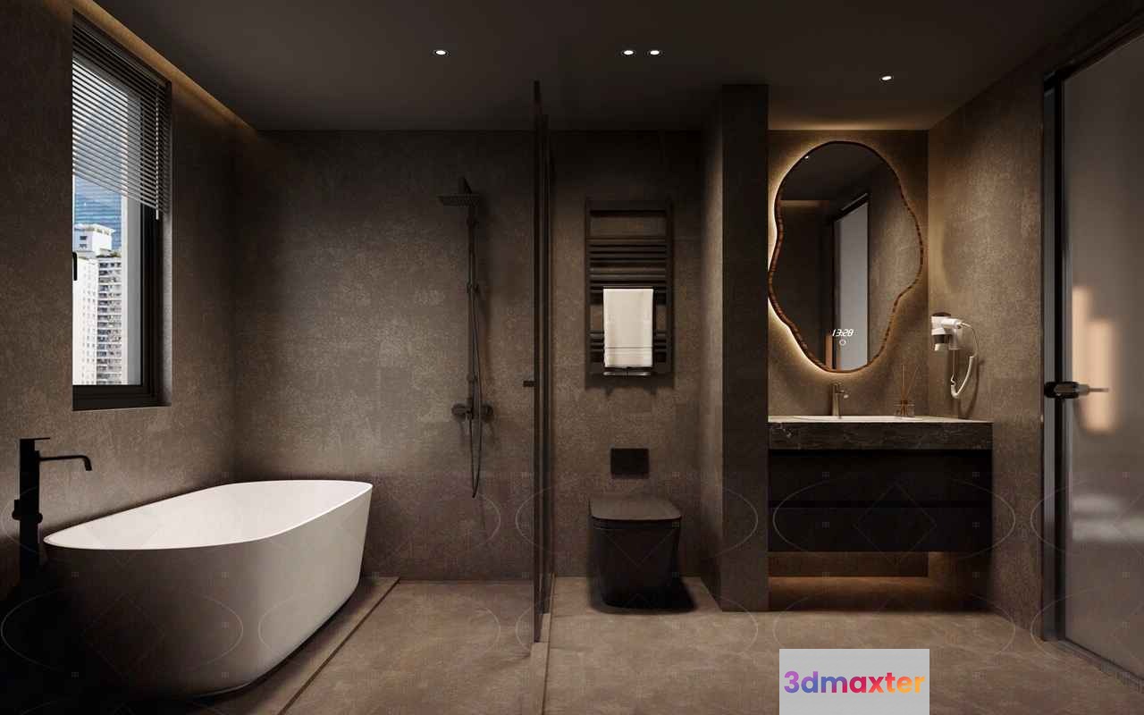 A Modern Bathroom 3D Model - 18166 - VRAY Render