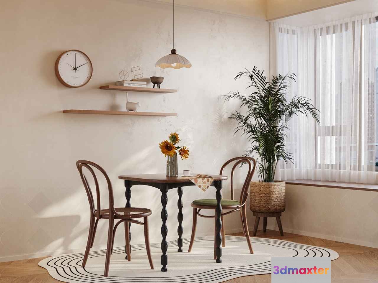 Cozy Dining Room 3D Model - 1994 - VRAY Render