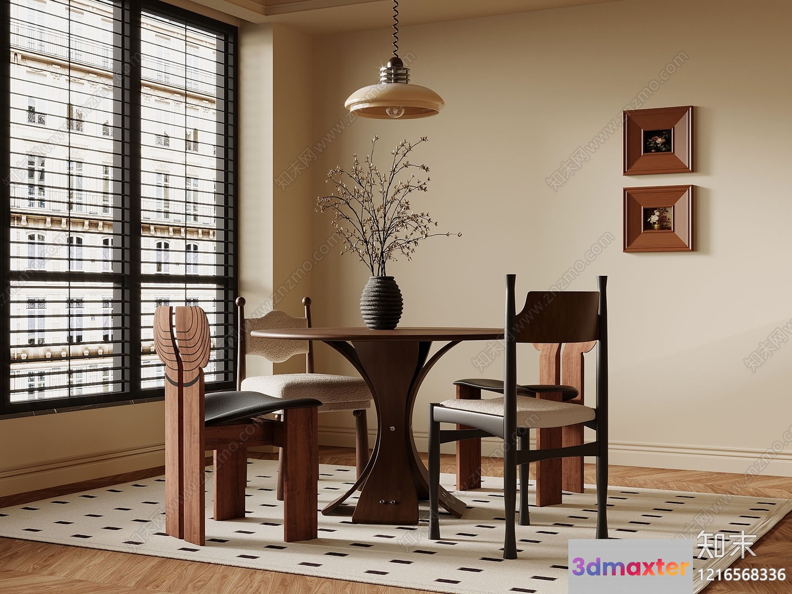 Modern Dining Room 3D Model - 16442 - VRAY Render