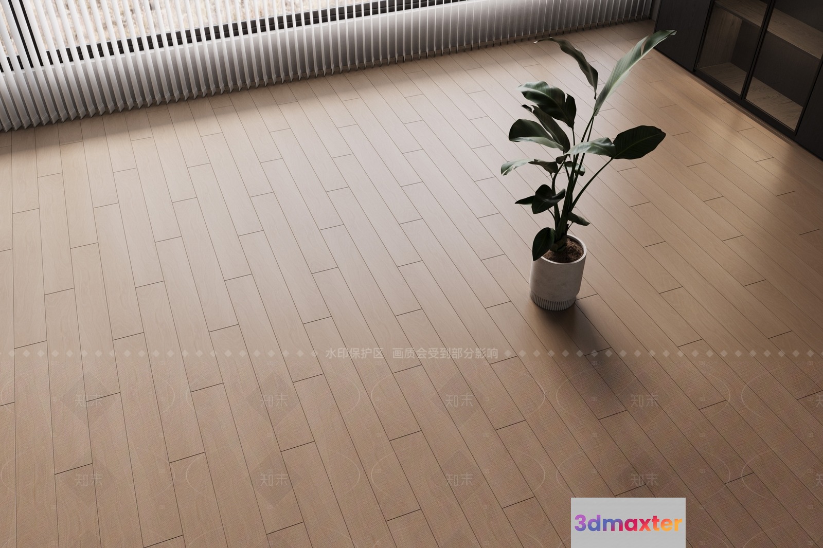 A Plant In A White Pot 3D Model - 8406 - VRAY Render