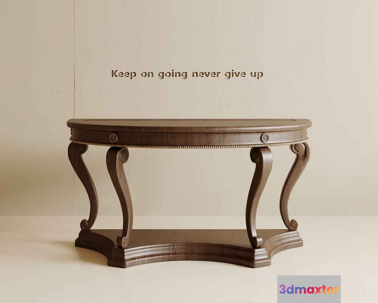 A Table With Curved Legs 3D Model - 9076 - VRAY Render