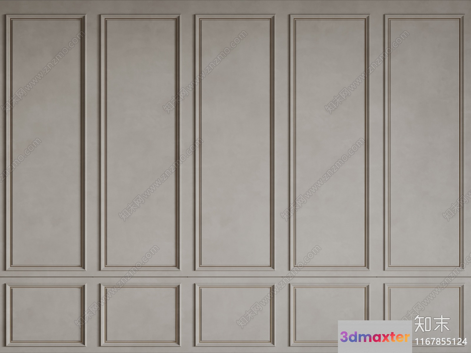 Classic White Wall 3D Model - 4907 - VRAY Render