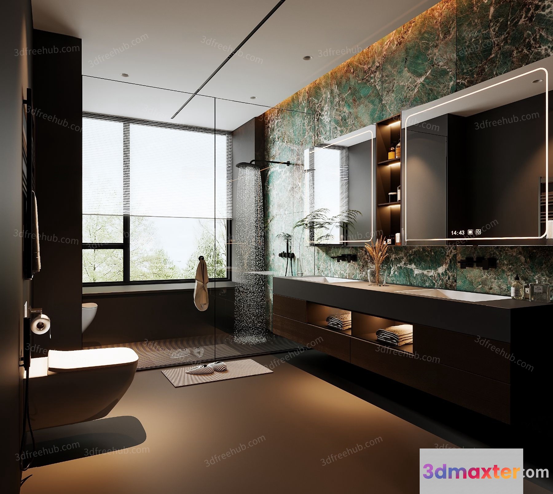 Modern Bathroom Design 3D Model - 19146 - VRAY Render