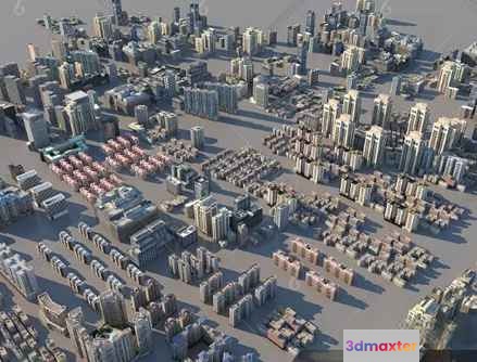 Urban Cityscape 3D Model - 3663 - VRAY Render