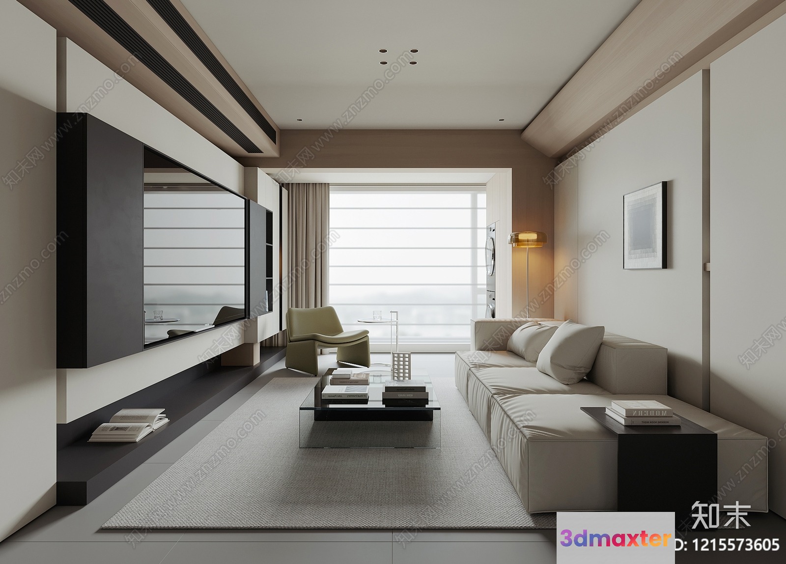 Modern Living Room 3D Model - 10479 - VRAY Render