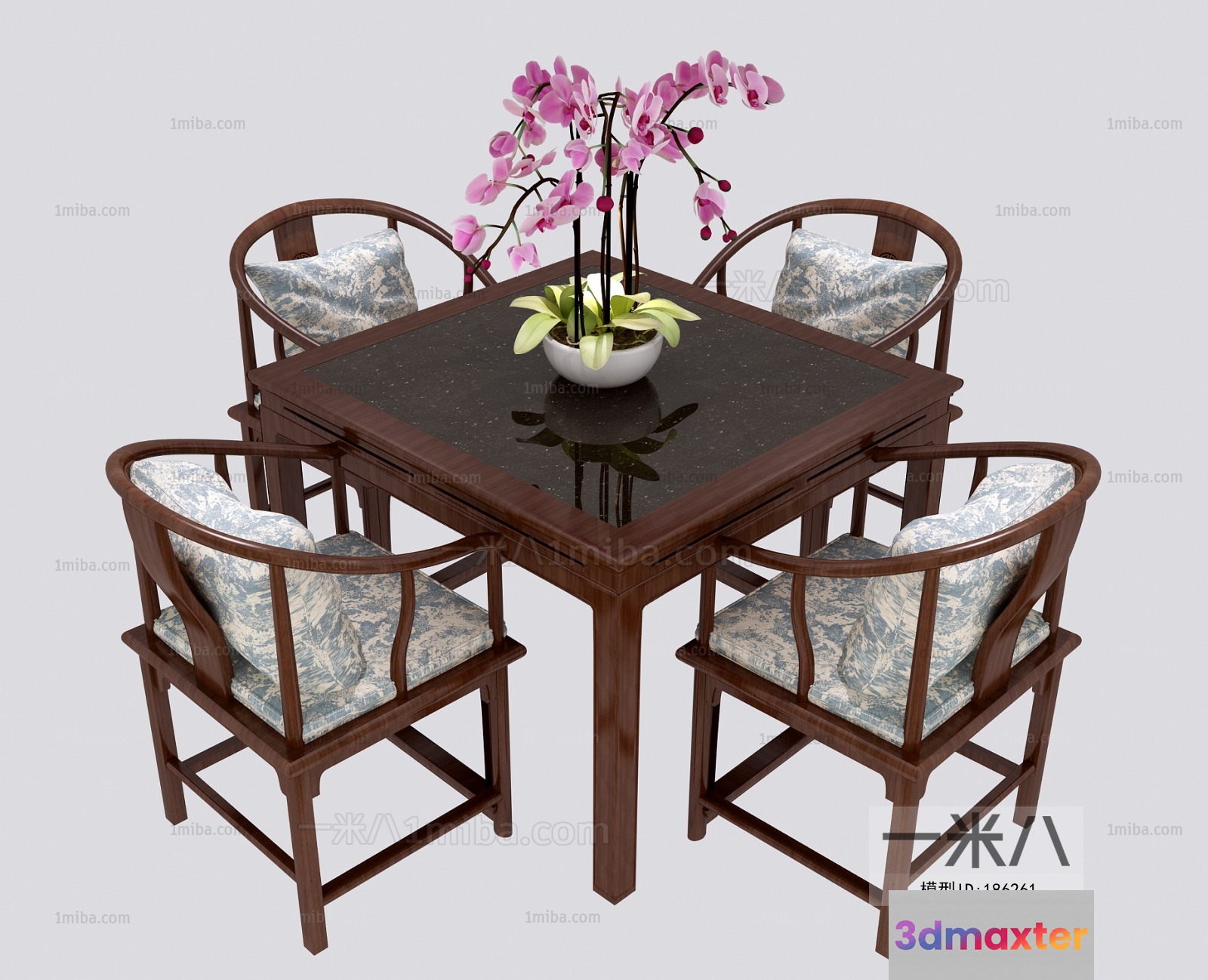 A Wooden Dining Table 3D Model - 10830 - VRAY Render