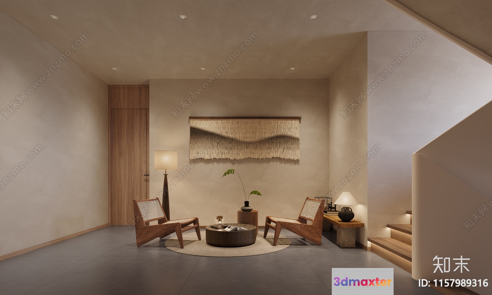 Cozy Living Room 3D Model - 12448 - VRAY Render