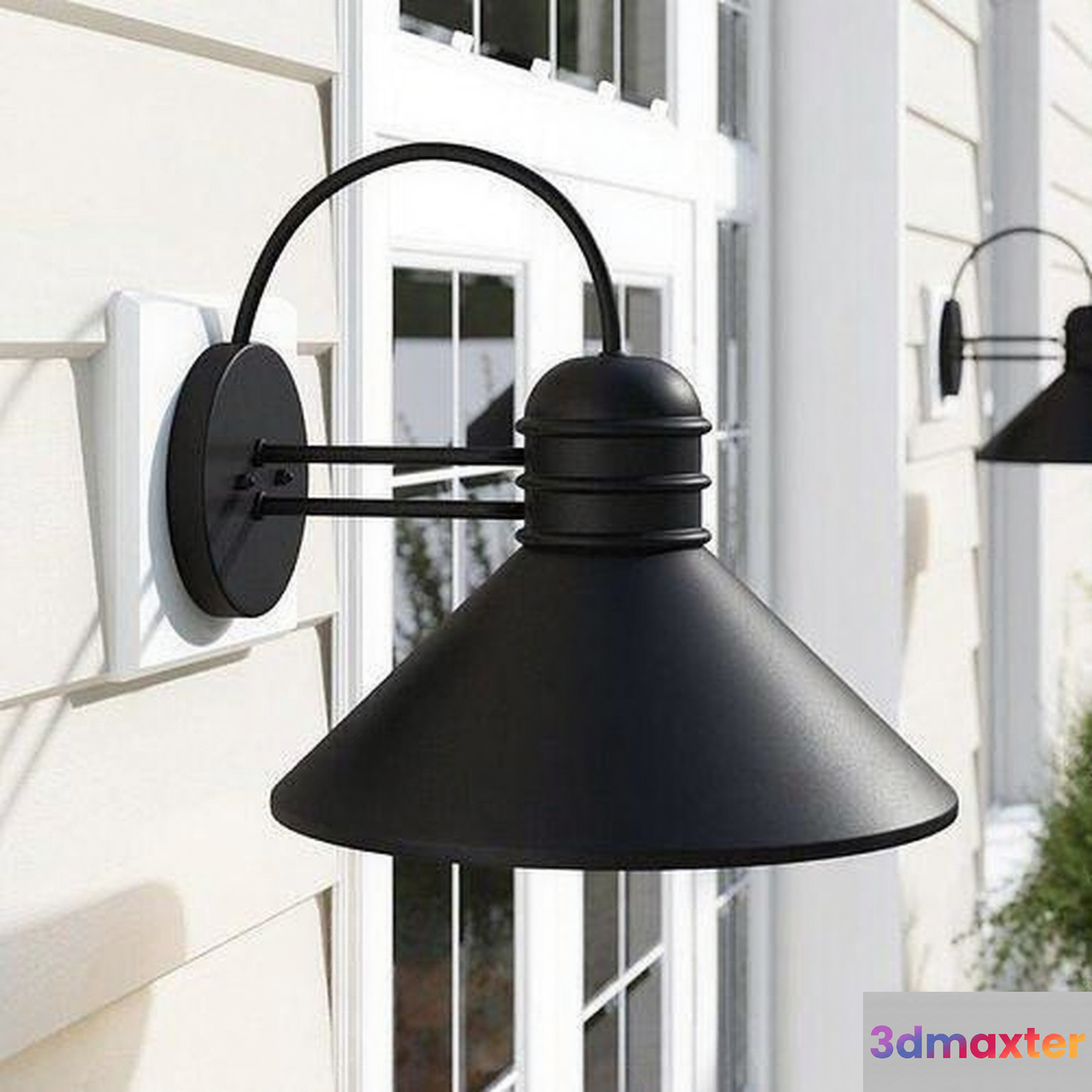 Black Outdoor Light Fixture 3D Model - 20649 - VRAY Render