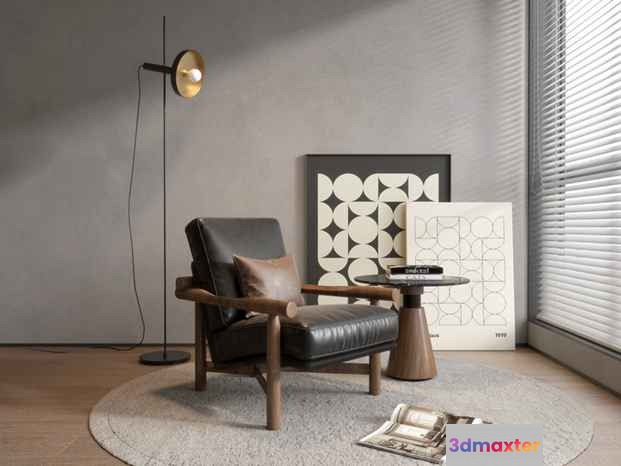 Mid-Century Modern Chair 3D Model - 20527 - VRAY Render