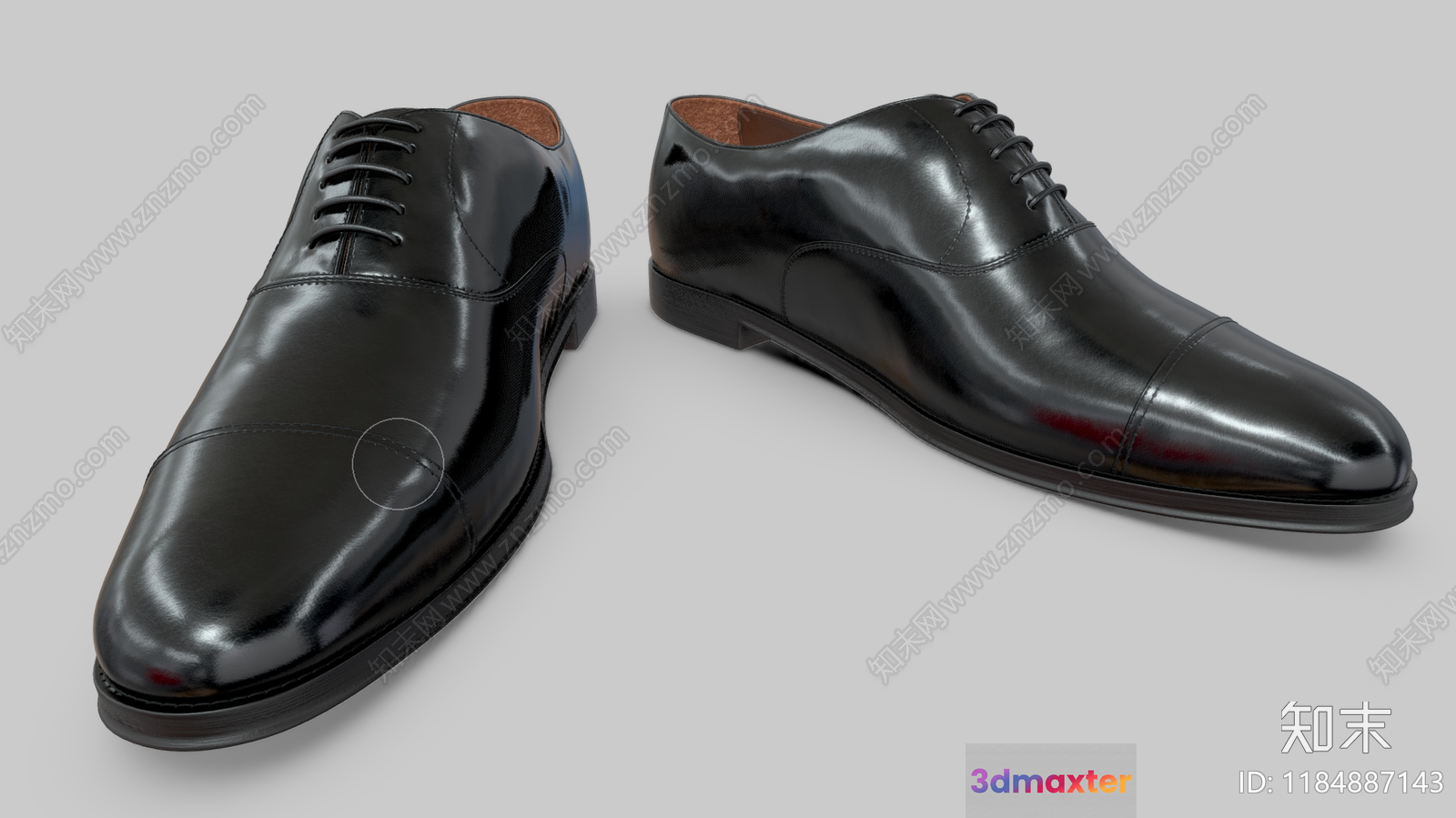 Black Leather Dress Shoes 3D Model - 7390 - CORONA Render