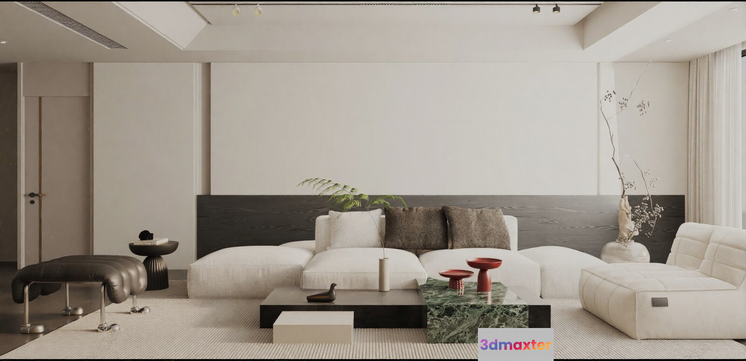 Modern Living Room 3D Model - 9738 - VRAY Render