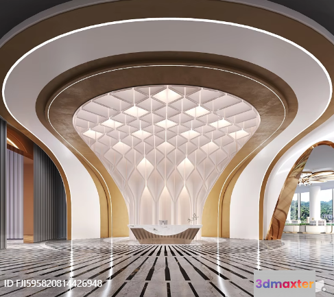Modern Reception Area 3D Model - 2830 - VRAY Render