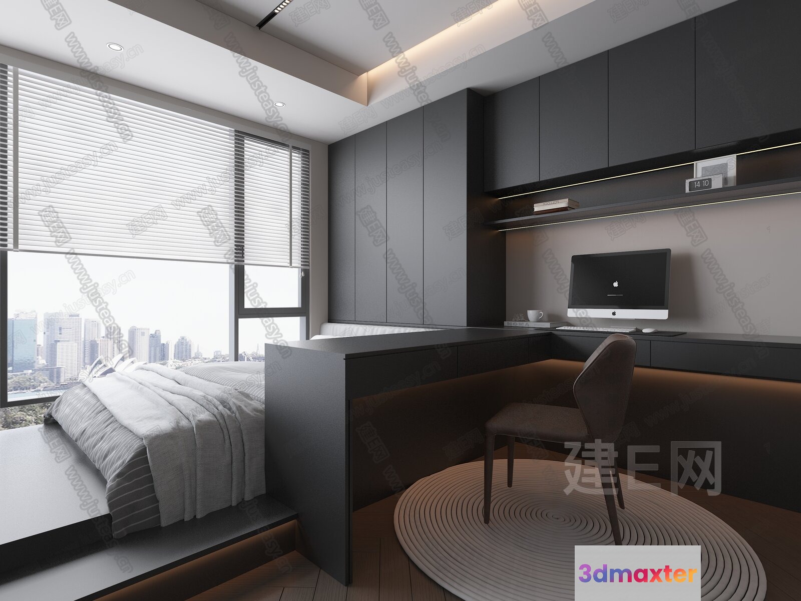 Modern Urban Bedroom 3D Model - 20698 - VRAY Render