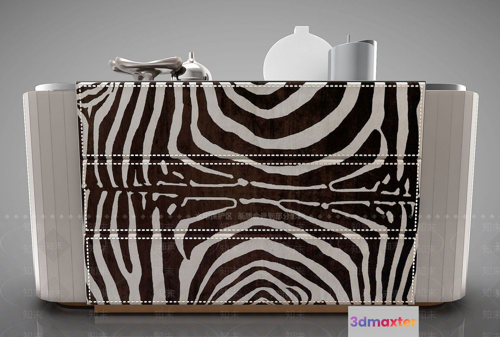 A Zebra-Print Dresser 3D Model - 16610 - VRAY Render