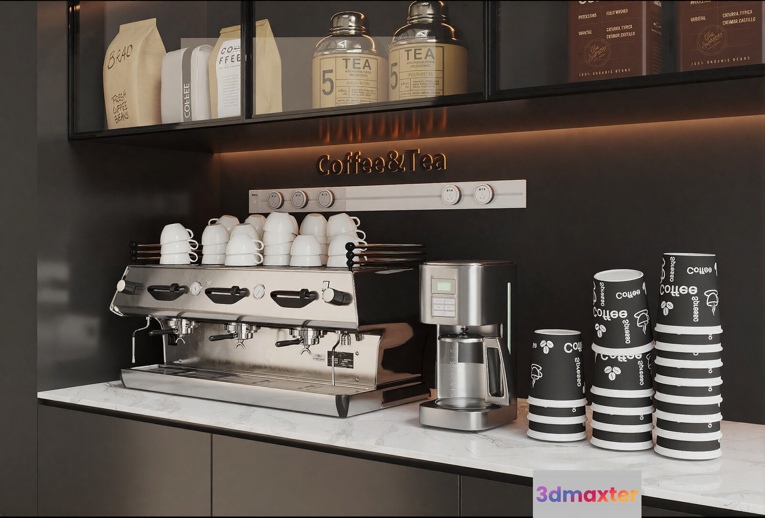 Modern Coffee Bar 3D Model - 14818 - CORONA Render