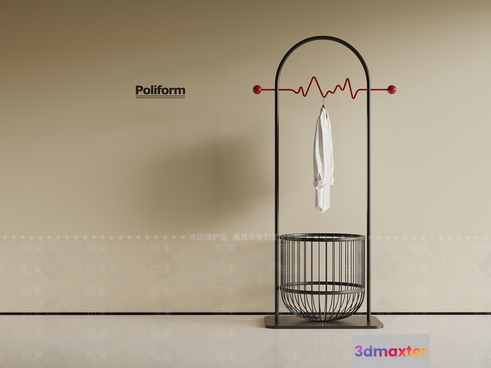 Modern Coat Rack 3D Model - 10146 - VRAY Render