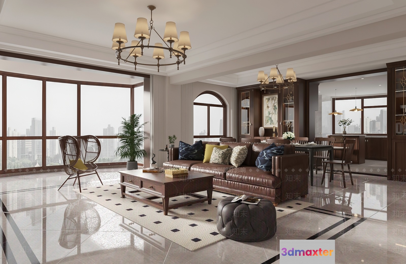 Modern Living Room 3D Model - 14995 - VRAY Render
