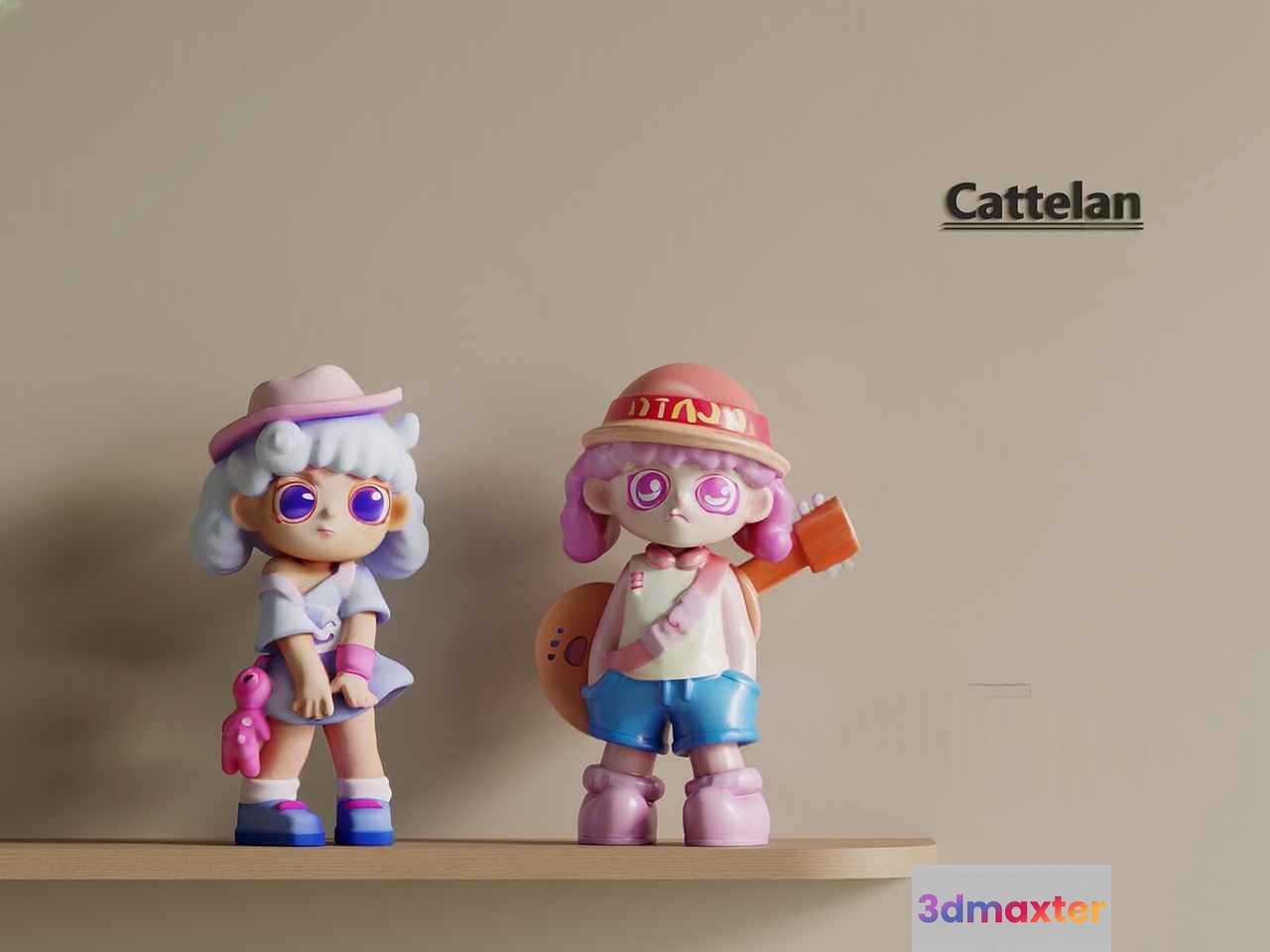 Two Cartoon Dolls 3D Model - 20057 - VRAY Render