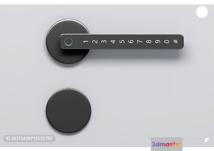 Modern Gray Door Handle 3D Model - 1564 - VRAY Render