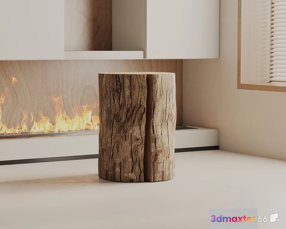 Modern Wood Stool 3D Model - 21343 - VRAY Render
