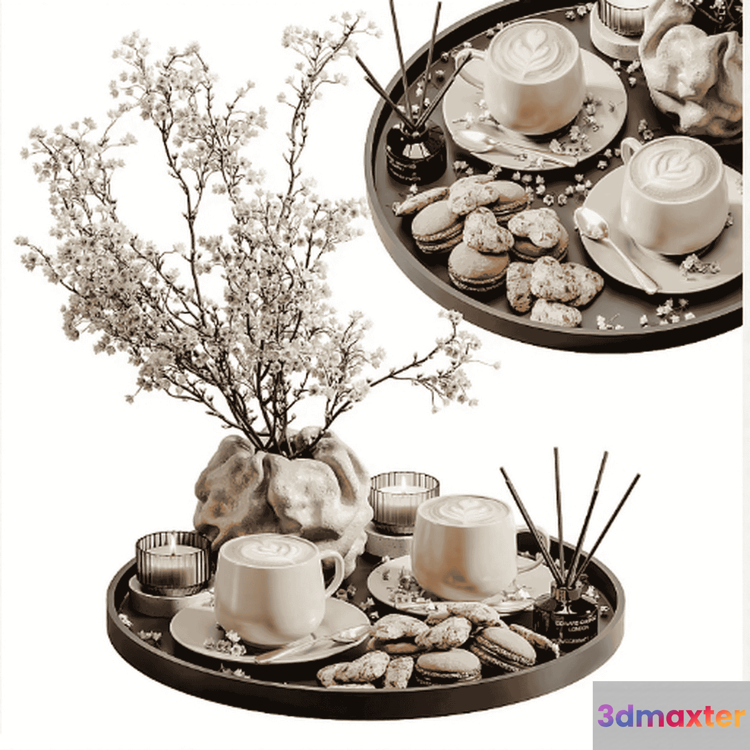 Cozy Coffee Tray 3D Model - 18094 - VRAY Render