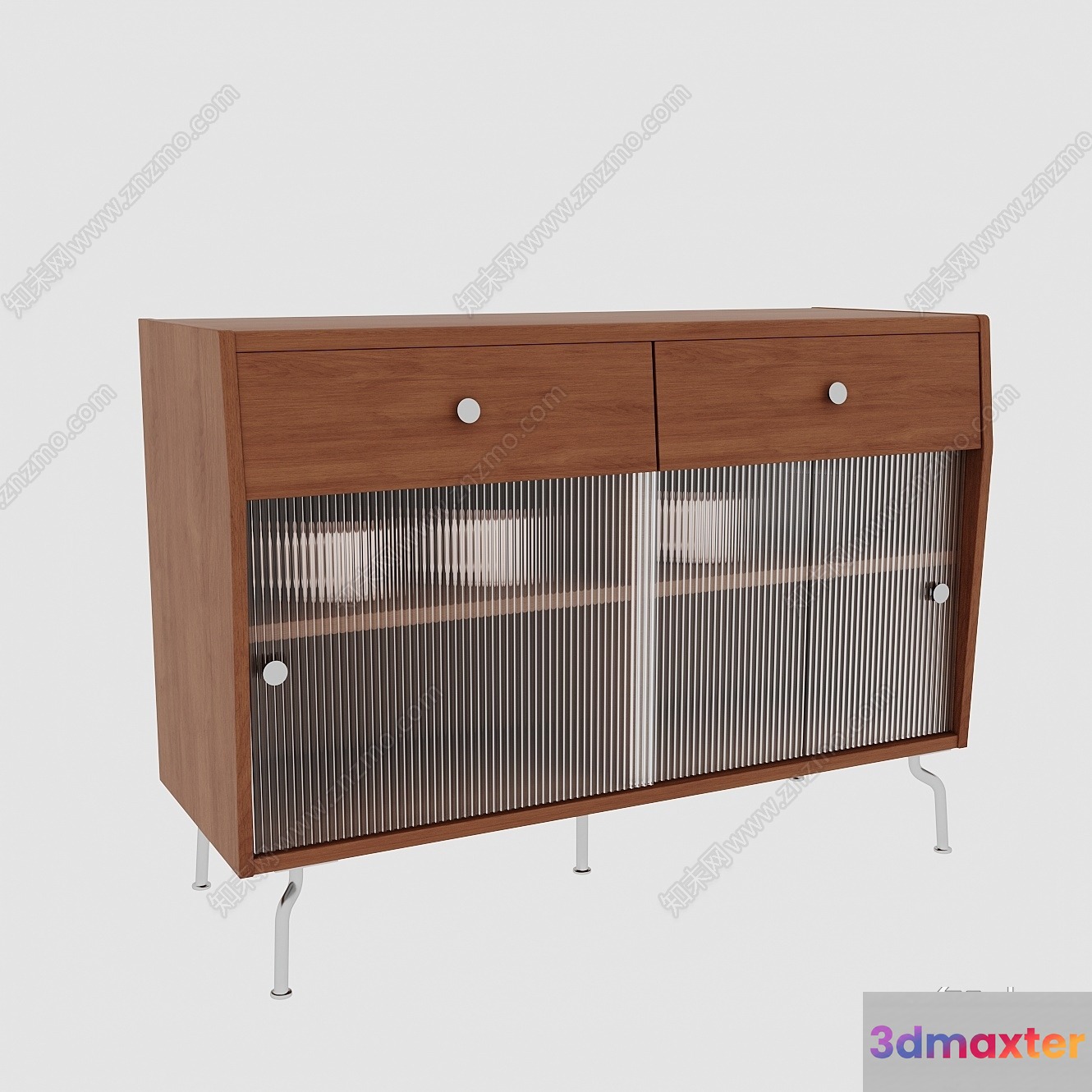Mid-Century Modern Cabinet 3D Model - 13681 - VRAY Render