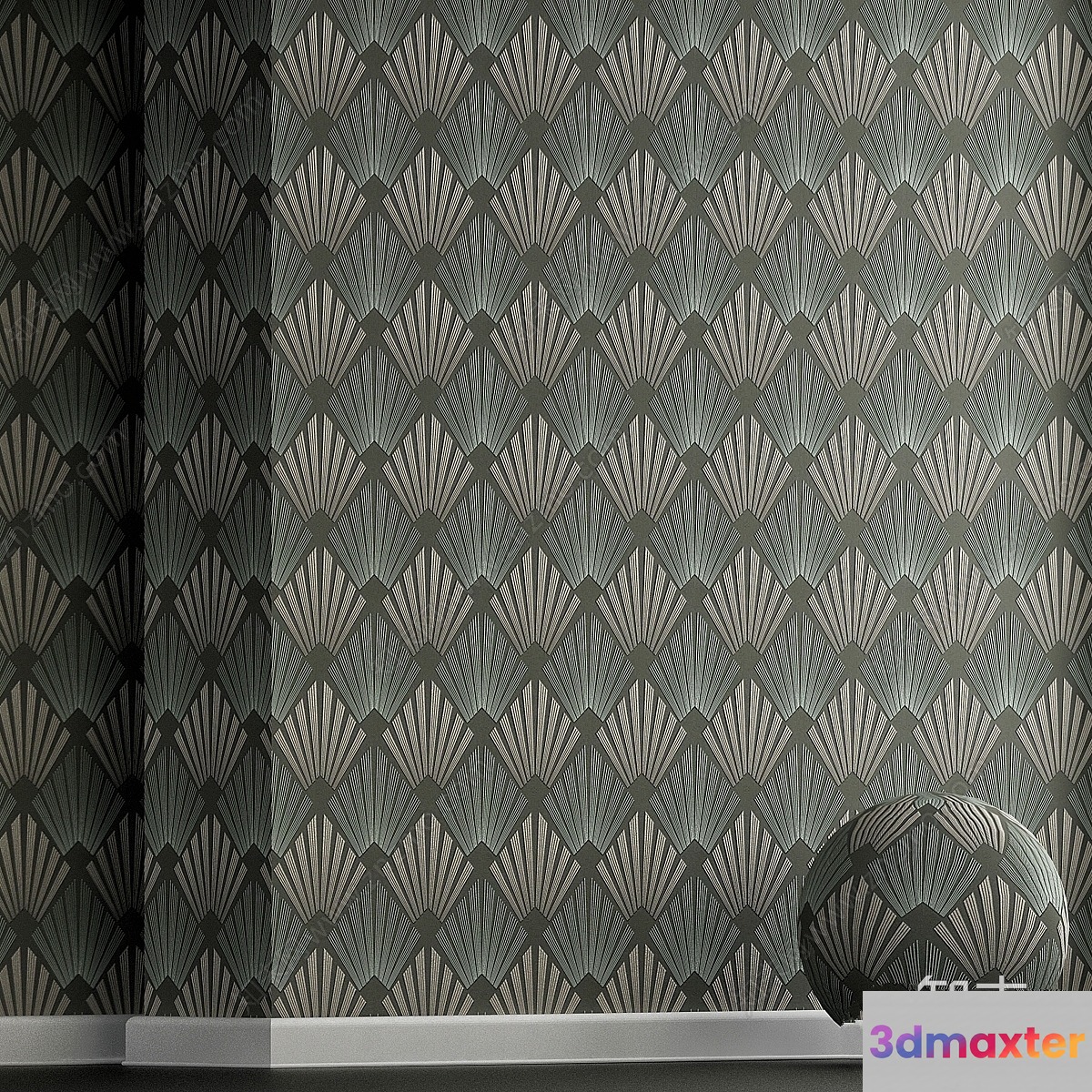 Art Deco Wallpaper 3D Model - 7046 - VRAY Render