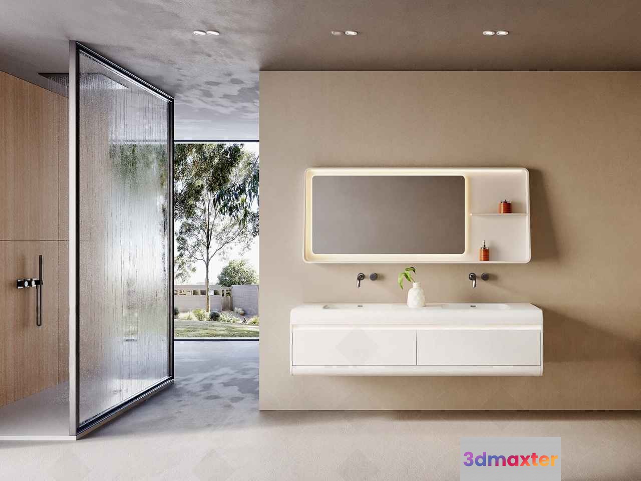 Modern Bathroom Setup 3D Model - 12839 - CORONA Render