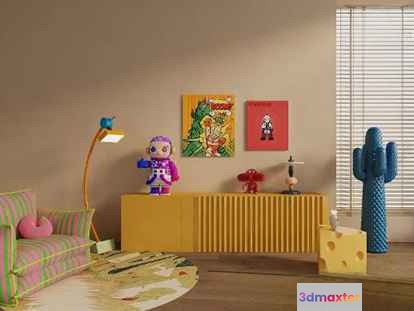 Cozy Living Room 3D Model - 15092 - VRAY Render