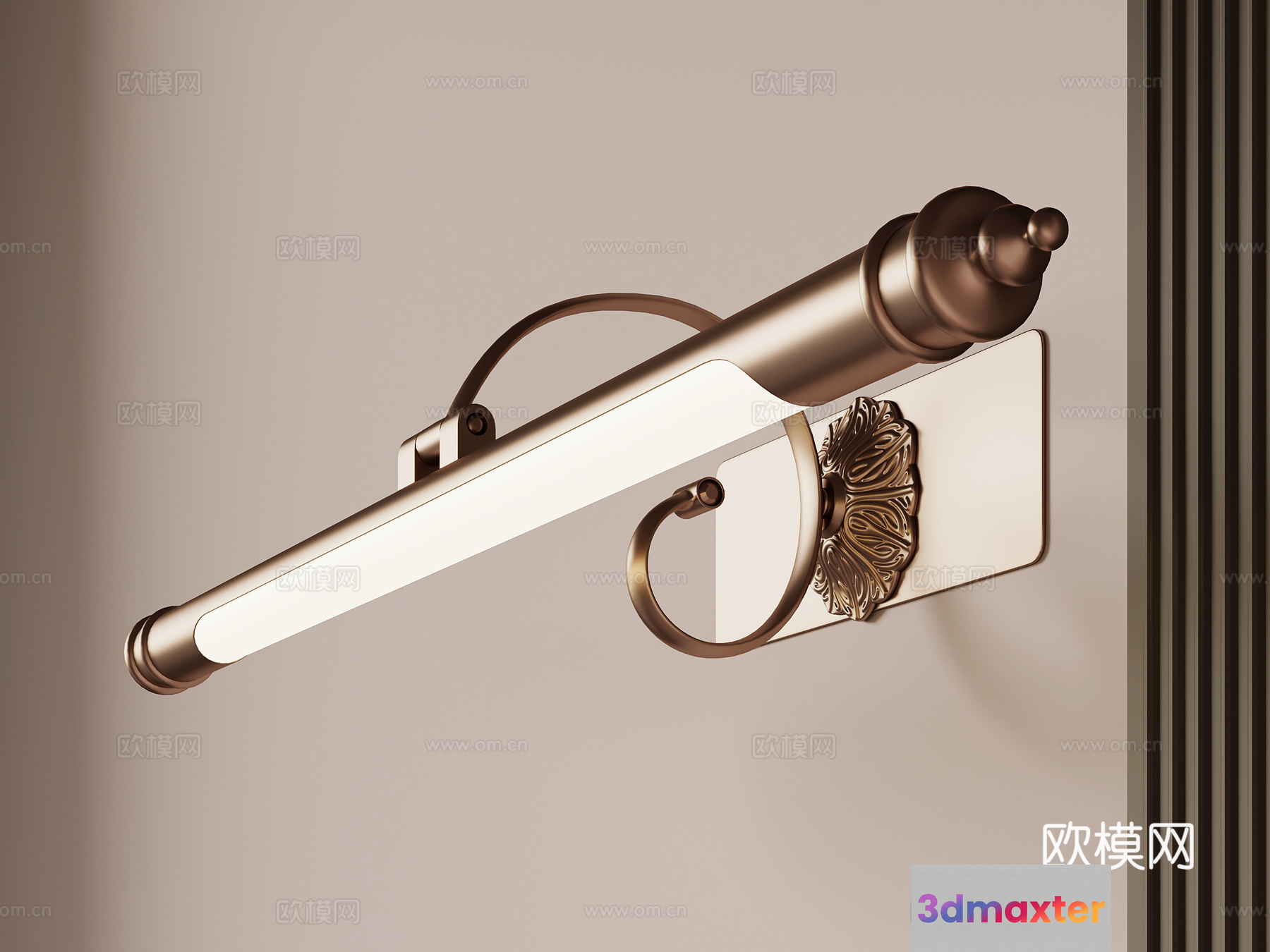 Gold Light Fixture 3D Model - 9141 - VRAY Render