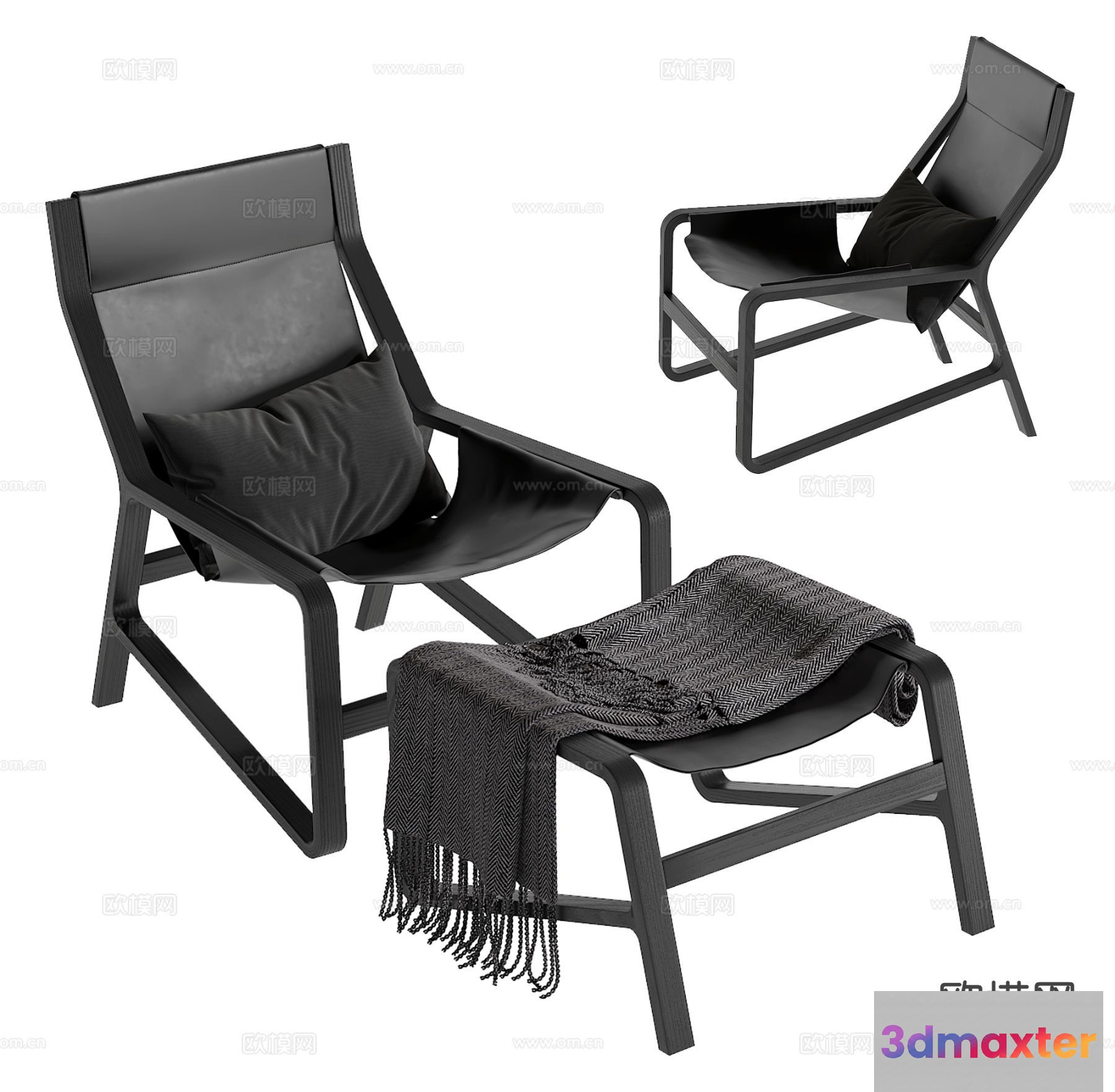Wooden Lounge Chair 3D Model - 22139 - VRAY Render