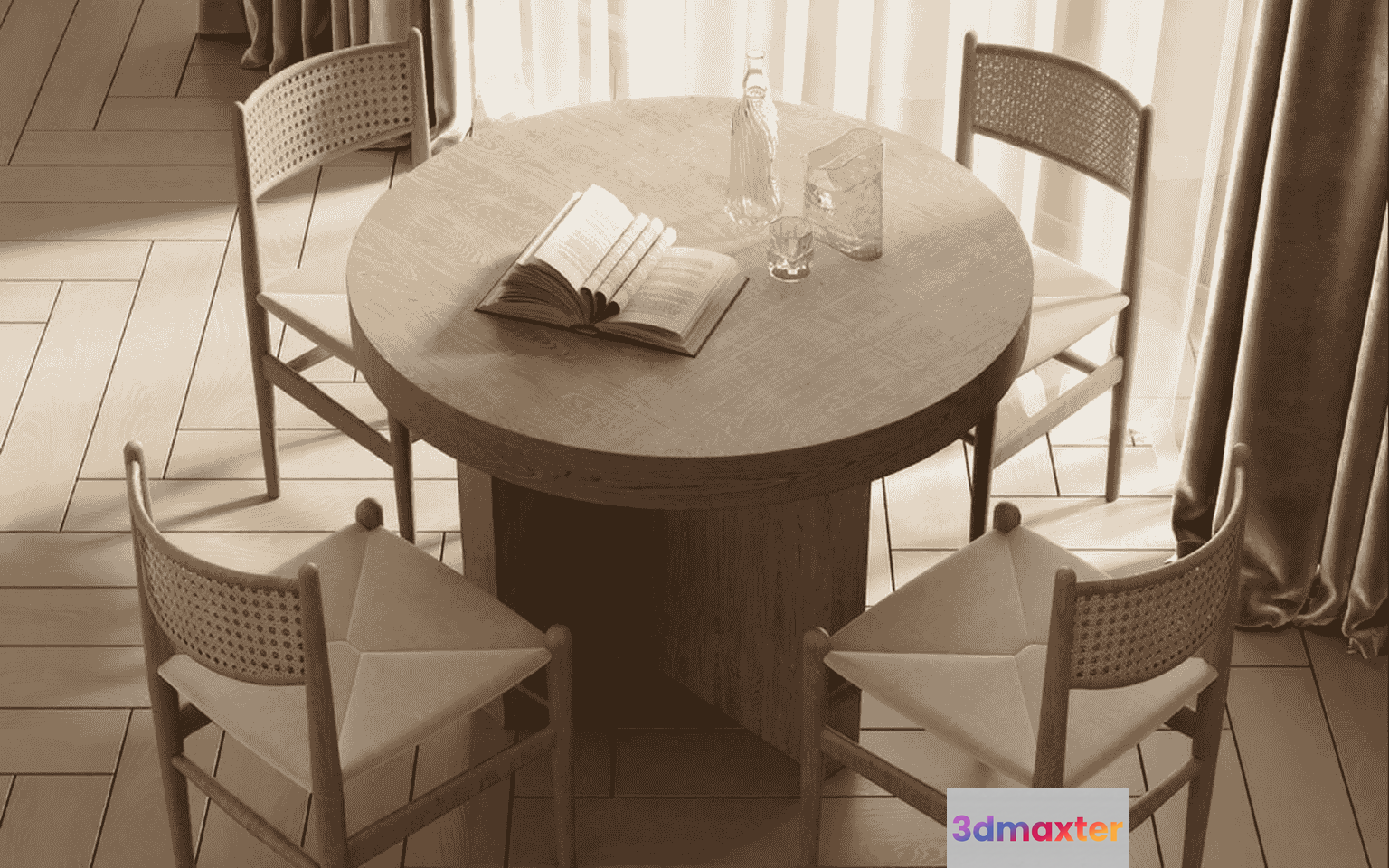 A Round Table 3D Model - 15559 - CORONA Render
