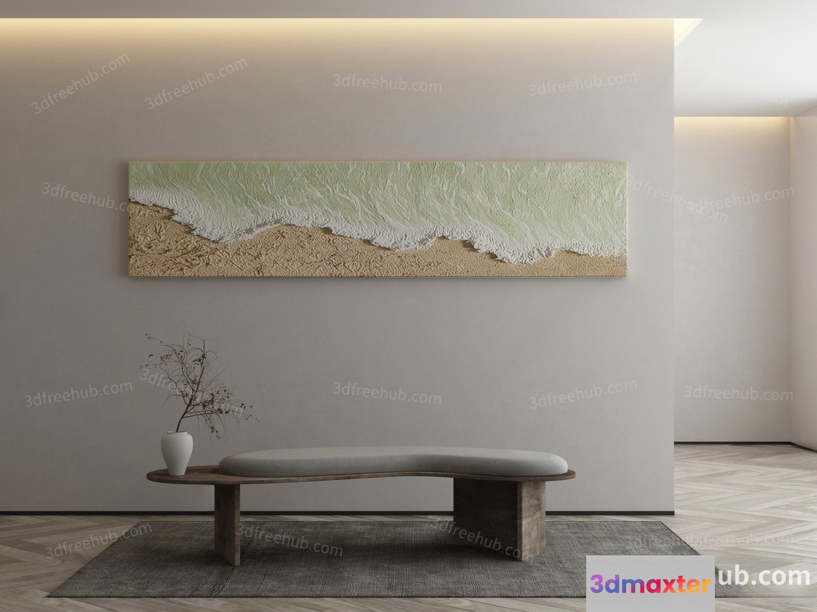 Modern Living Room 3D Model - 1197 - VRAY Render