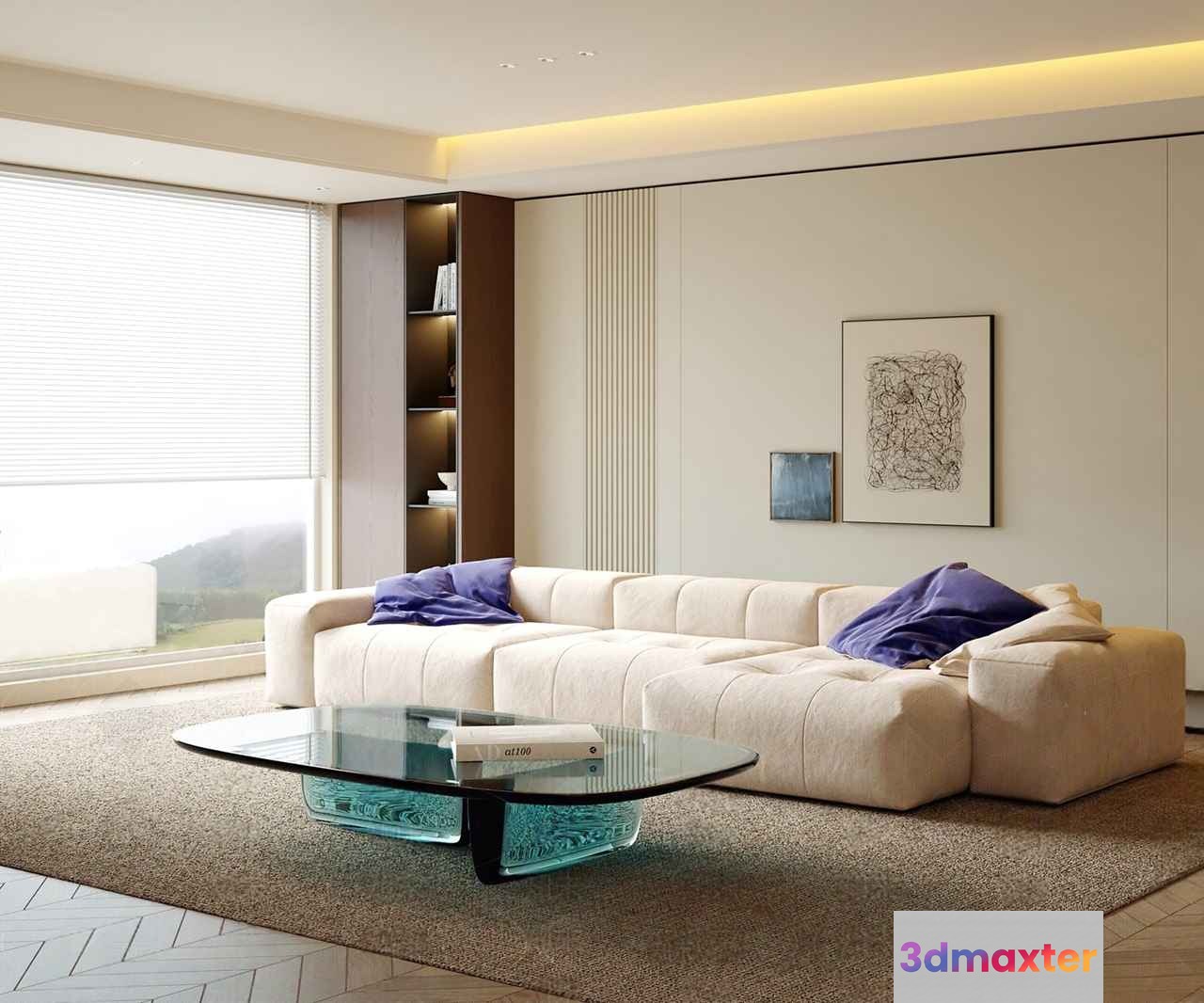 Modern Living Room 3D Model - 17188 - VRAY Render