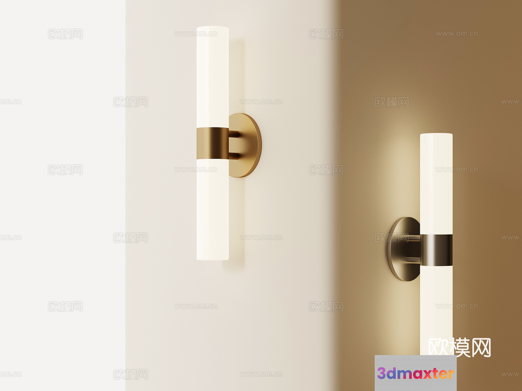 Gold Light Fixture 3D Model - 1271 - VRAY Render
