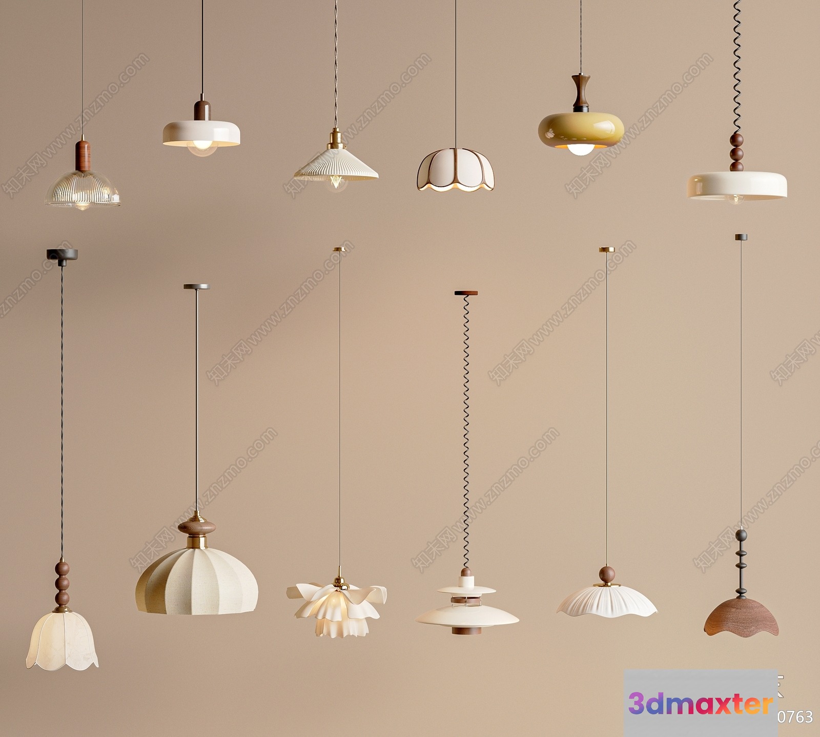 Gold Light Fixture 3D Model - 5046 - VRAY Render