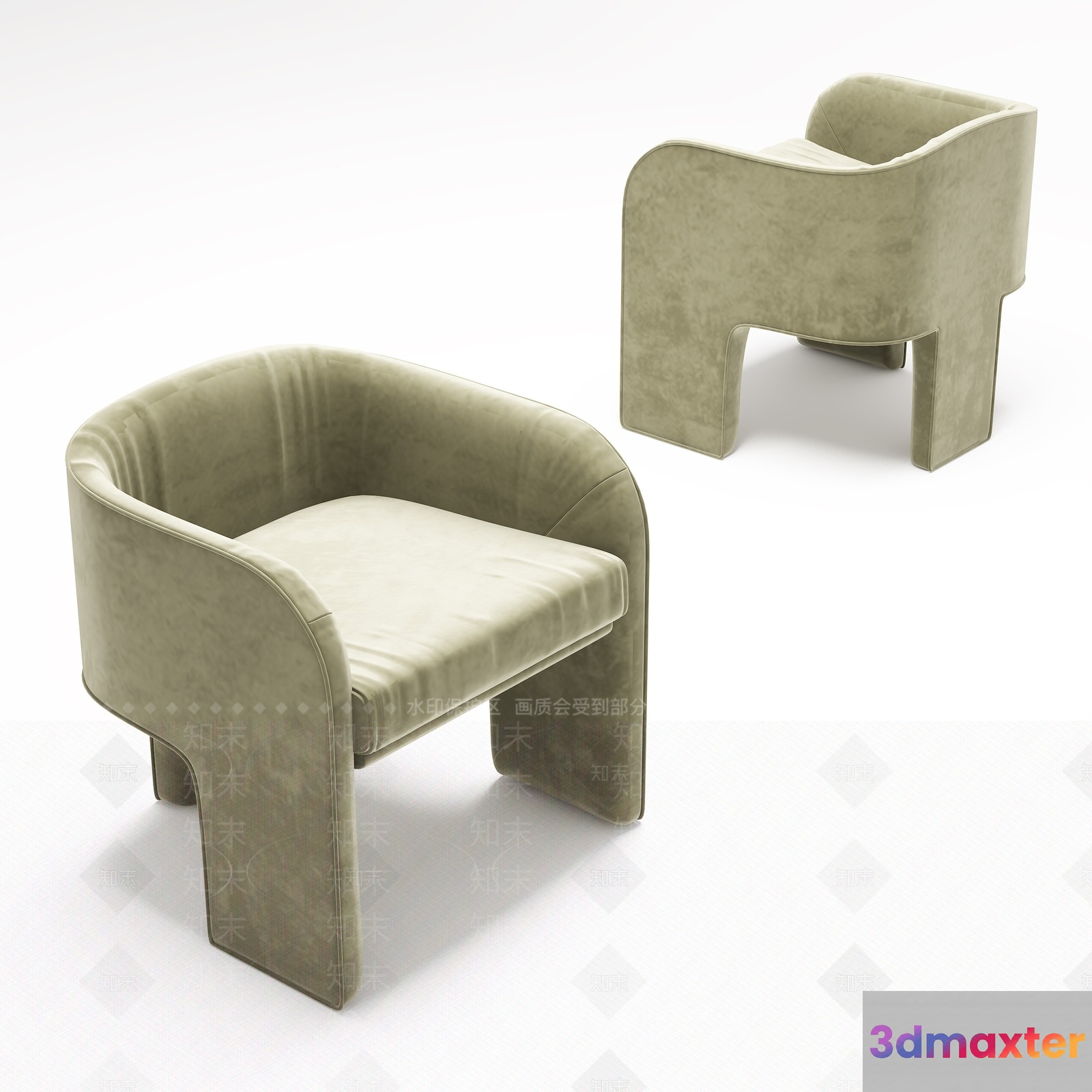 Modern Gray Chair 3D Model - 20412 - VRAY Render