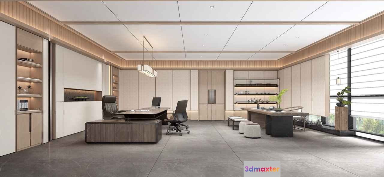 Modern Office Space 3D Model - 5980 - VRAY Render