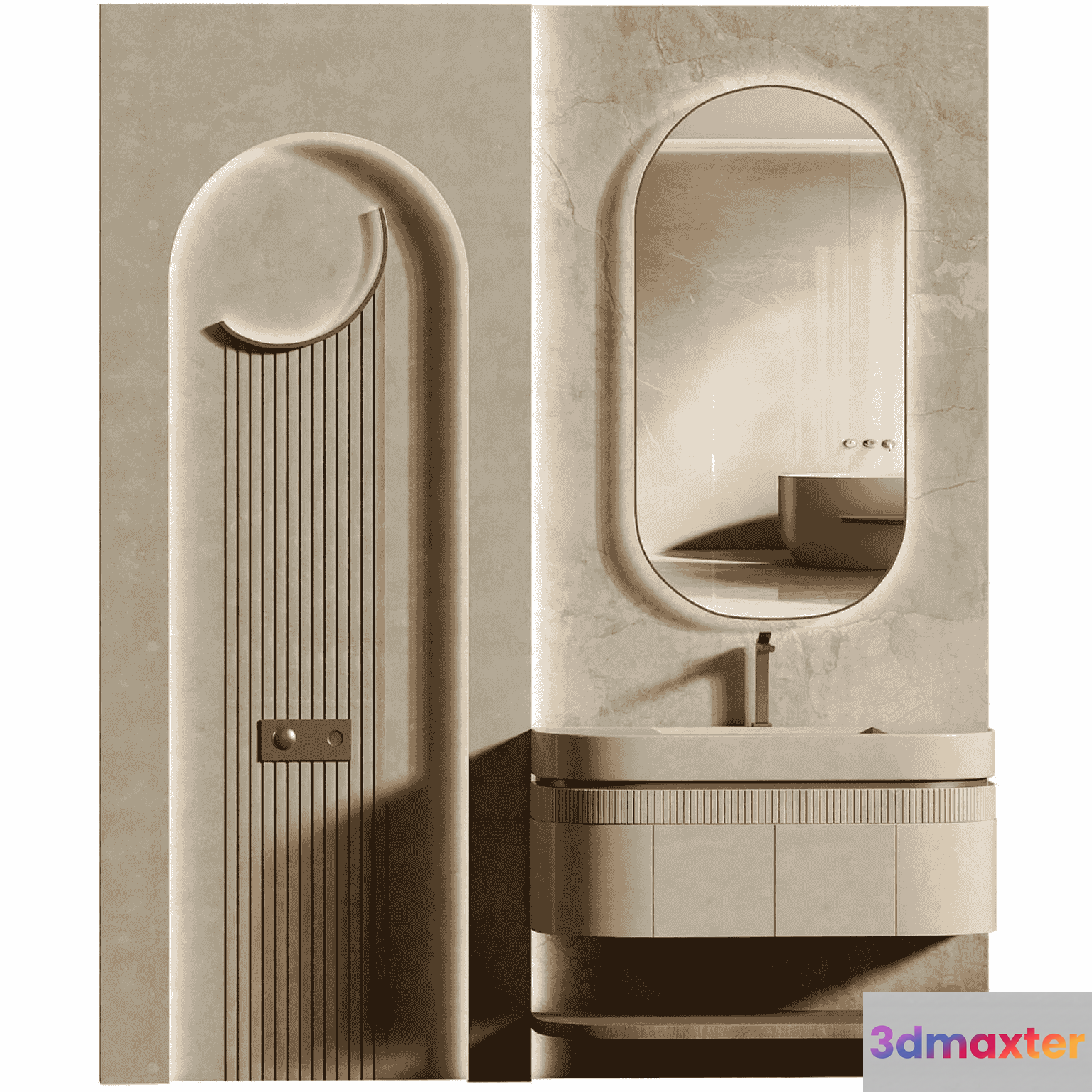 A Modern Bathroom 3D Model - 15256 - VRAY Render