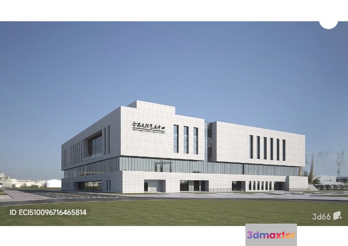 Modern White Building 3D Model - 1760 - VRAY Render