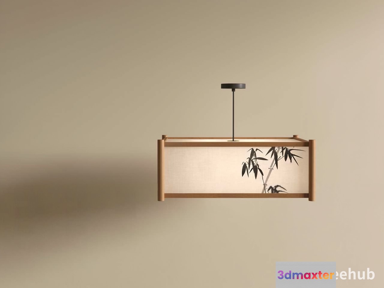 A Light Fixture With A Bamboo Design 3D Model - 22933 - VRAY Render