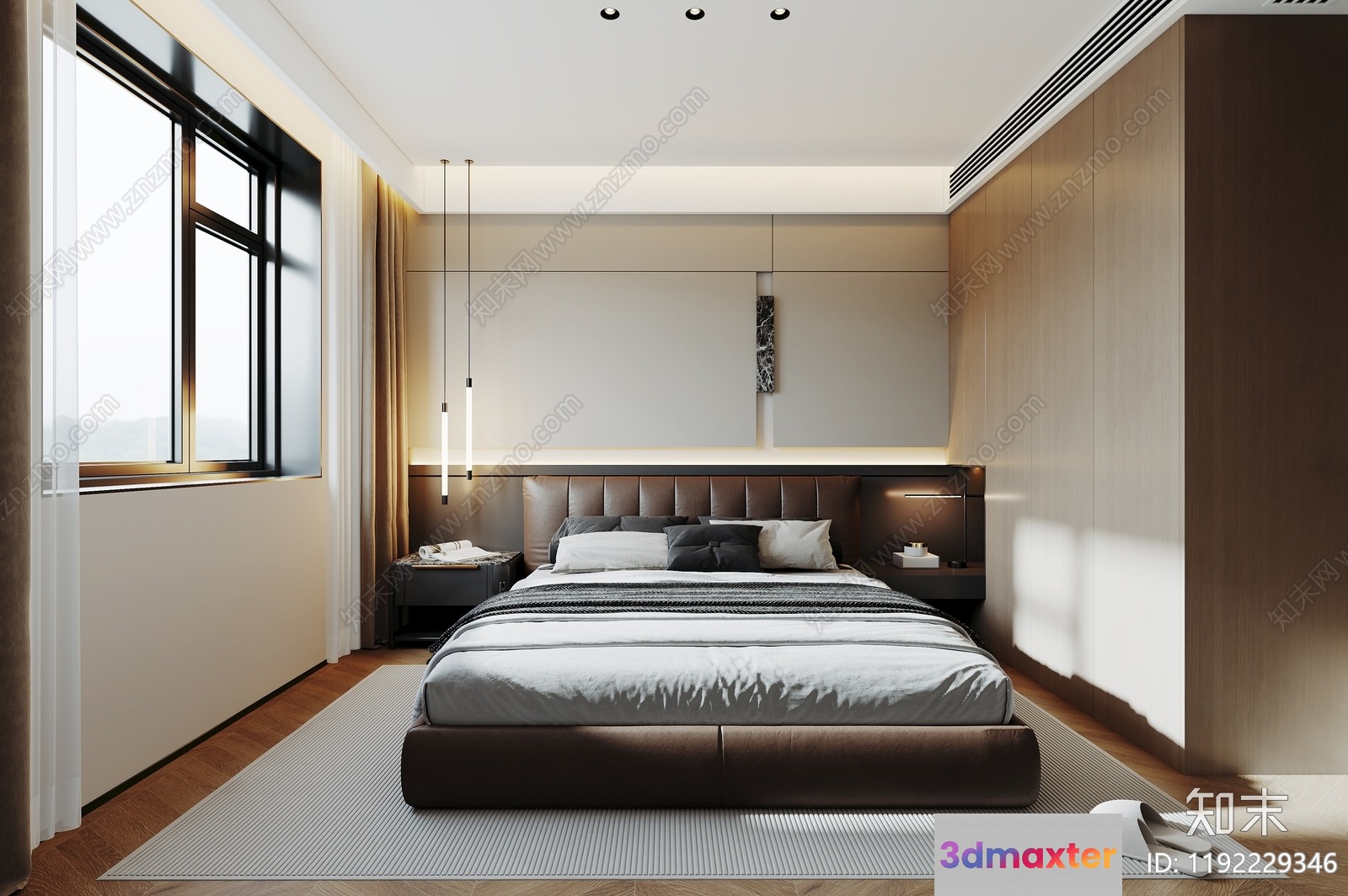 Cozy Modern Bedroom 3D Model - 9302 - CORONA Render