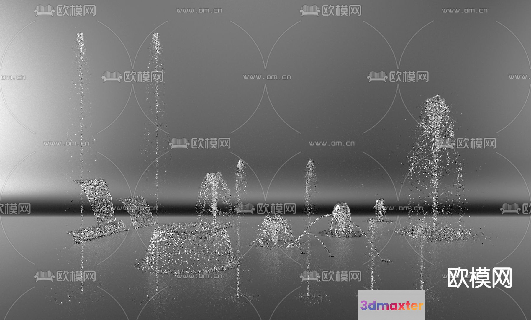 A Collection Of Water Features 3D Model - 18487 - VRAY Render