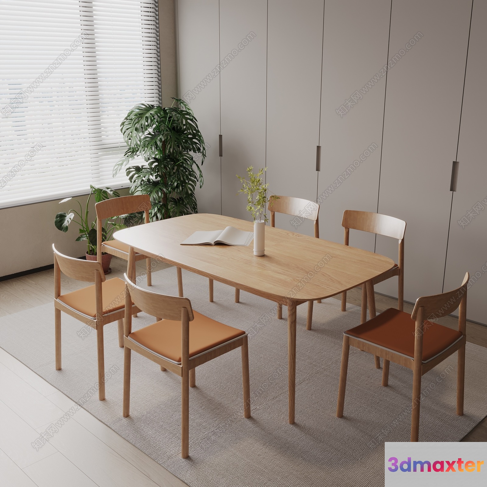 Modern Dining Table 3D Model - 20723 - VRAY Render